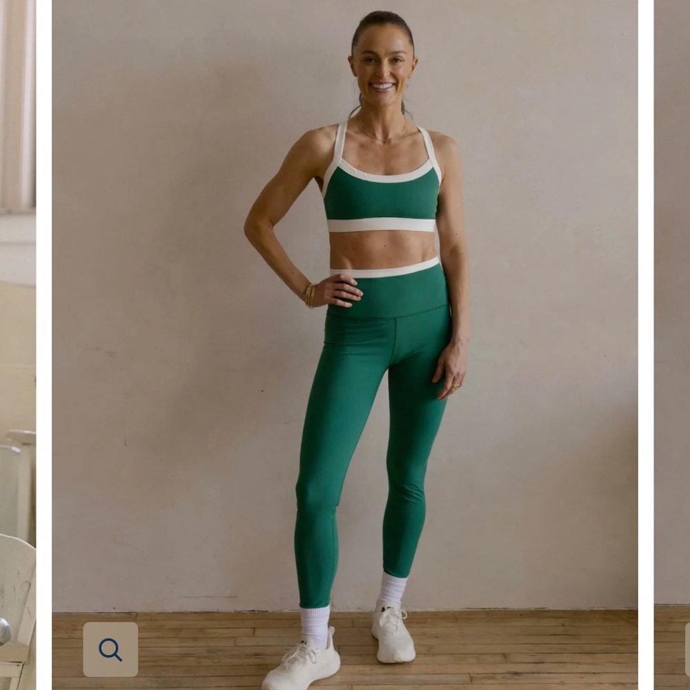 Green and White Women's Activewear Set